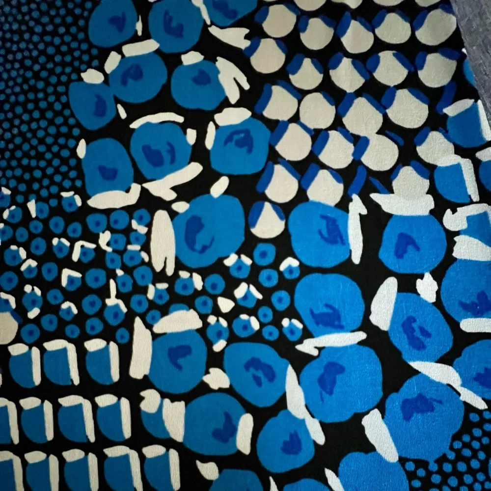 CHICO’S Blue, Black & White Geometric Tunic Dress Size 1  US M  NWOT P2P: 18” - Picture 7 of 14